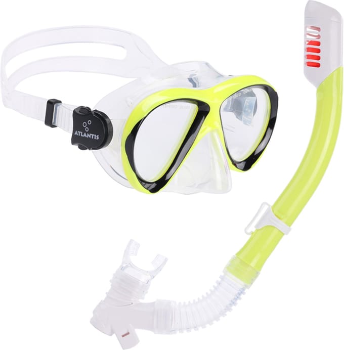 Atlantis Waikiki Combo - Snorkelset - Duikbril - Snorkel - Kinderen - Zwart/Geel