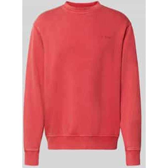 sweatshirt met labelstitching en ronde hals