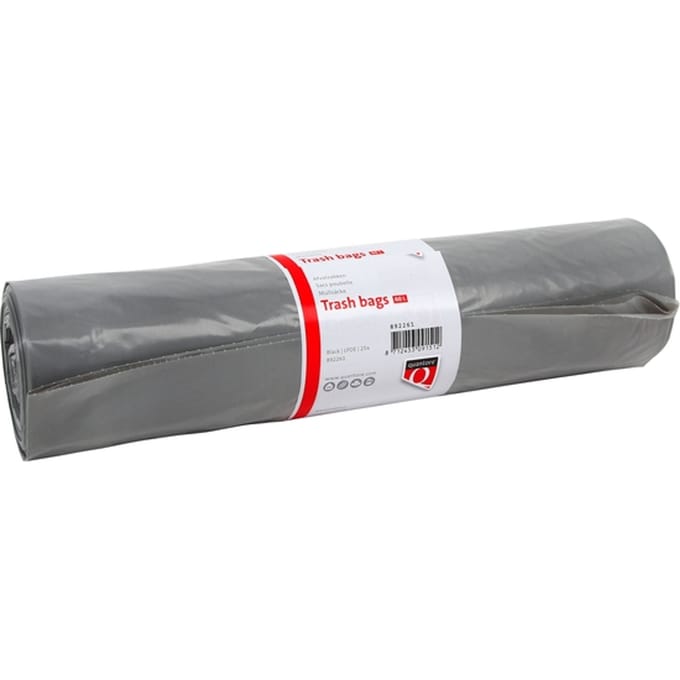 Afvalzak Quantore LDPE T50 60L grijs extra stevig 60x90cm rol à 25st