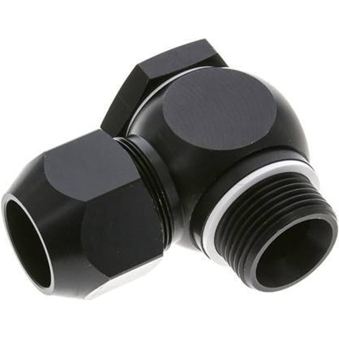 26x19mm & G1'' Aluminium L-Vorm Knelfitting Buitendraad 10bar Kunststof en Polyamide
