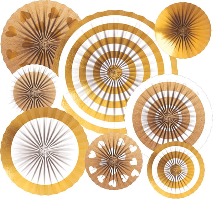 8 Honeycombs waaiers - huwelijk - 20.3 cm / 30.4 cm / 40.6 cm