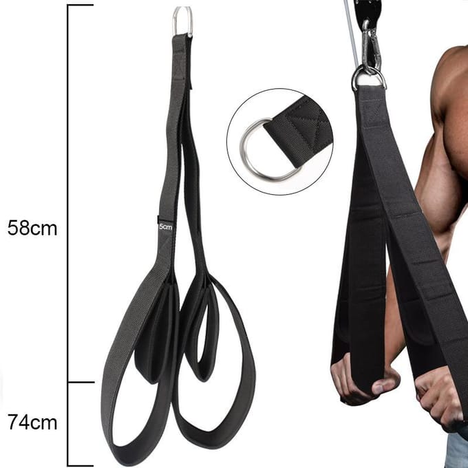 Fitness Triceps Touw Pull Down Workout Kabelbevestiging Kracht Gewichtheffen Bodybuilding Krachttraining Kabelbevestiging black