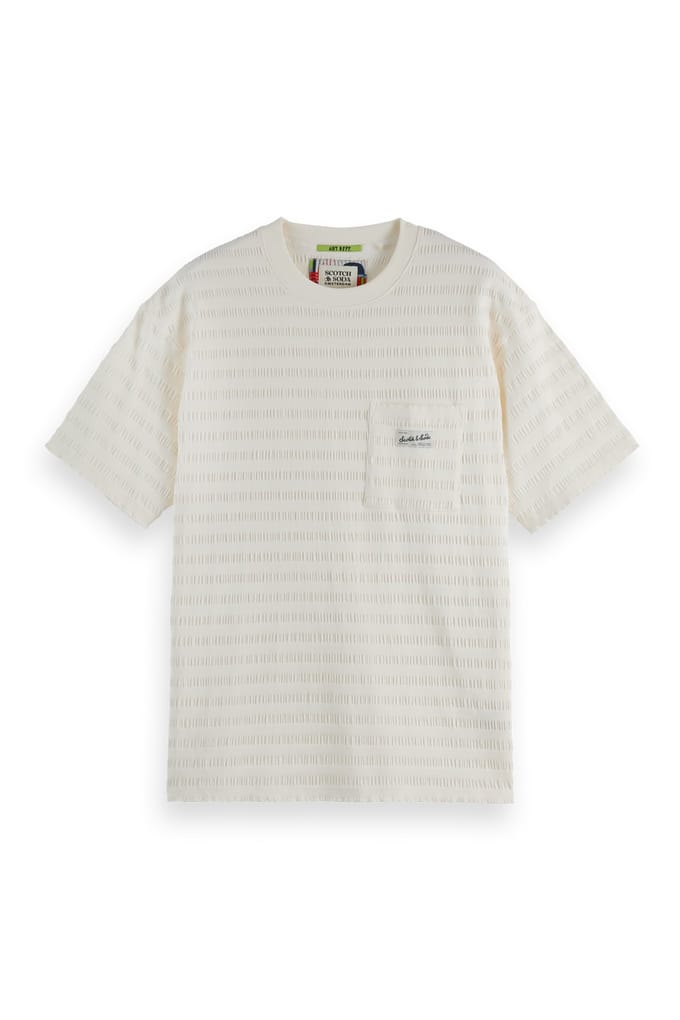 Scotch & Soda Relaxed-fit Horizonal Textured T-shirt Eggnog Taglia: M | Magliette basic Outlet | Uomo