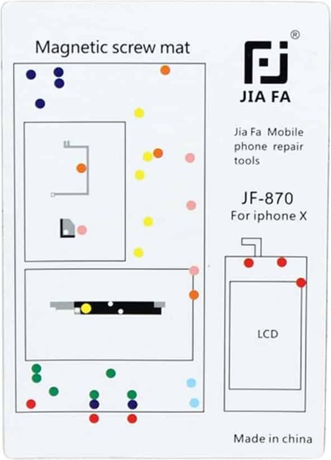 Let op type!! JIAFA Magnetic Screws Mat for iPhone X