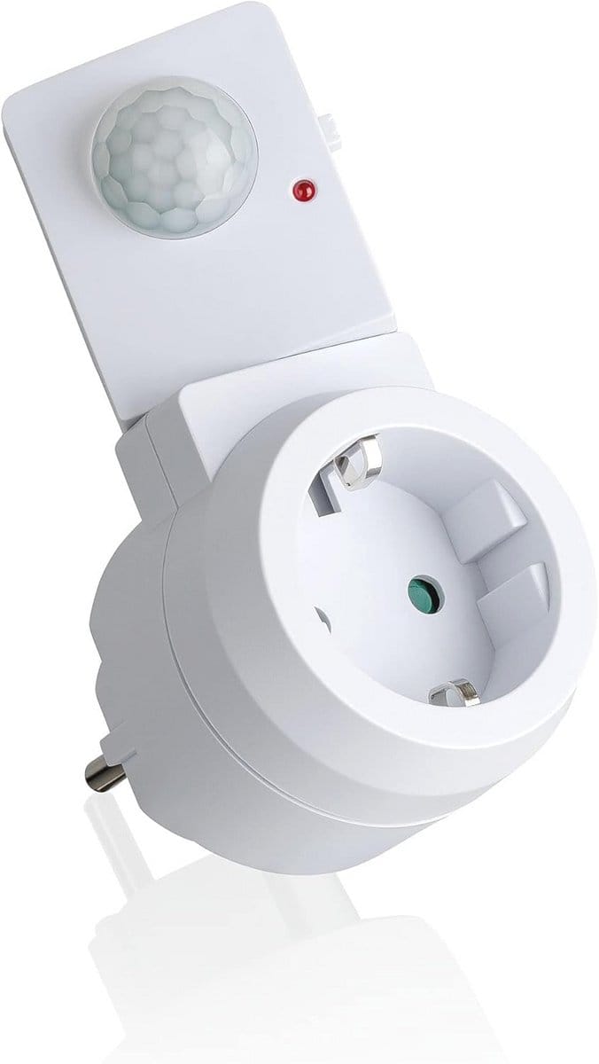Stekker met Bewegingssensor en Draaibare PIR Sensor – Programmeerbare Stekkeradapter voor LED en Elektrische Apparaten