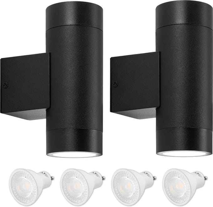 Zwarte LED Buiten Wandlamp voor Up en Down Verlichting