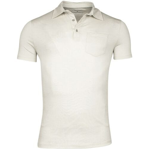 Thomas Maine Polo Uni Color Merino Wool Jersey Short Sleeve Kitt / male