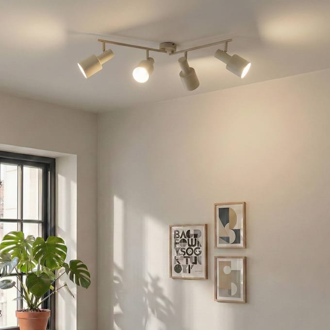 Lindby - buitenspot - 4lichts - IJzer - H: 25 cm - E27 - beige