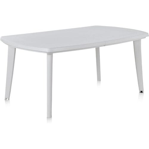 Sp-Berner SP Berner MESA ATLANTIC BLANCA – Shaf Atlantic uitschuifbare tuineettafel, wit – grote uitbreidbare eettafel voor buiten – duurzame