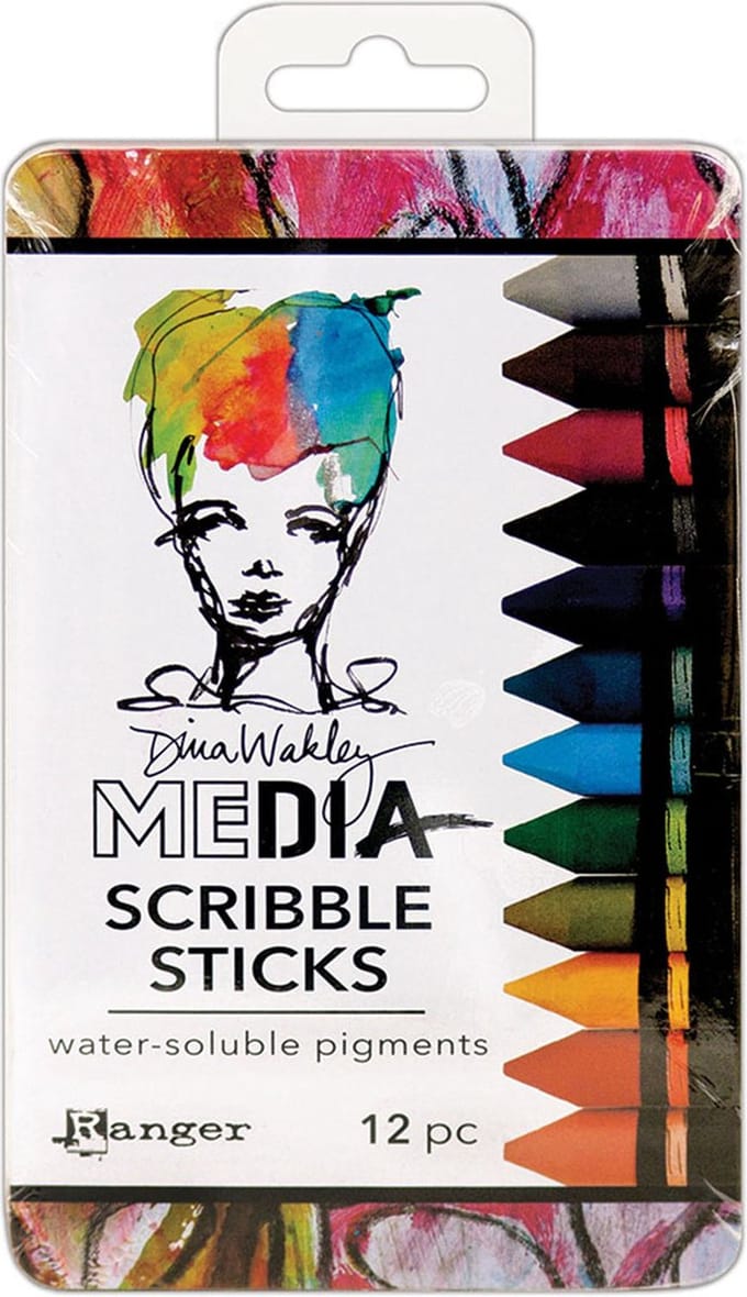 Ranger - Dina Wakley - scribble sticks 2 - 12 stuks