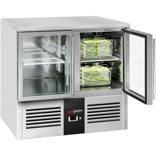 GGM Gastro Kühltisch PREMIUM - 900x700mm - mit 2 Glastüren