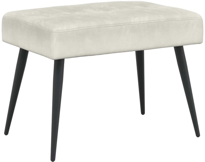 vidaXL - Bank - met - knopen - tufting - Crèmekleurig - 60 - x - 40 - x - 45 - cm - fluweel