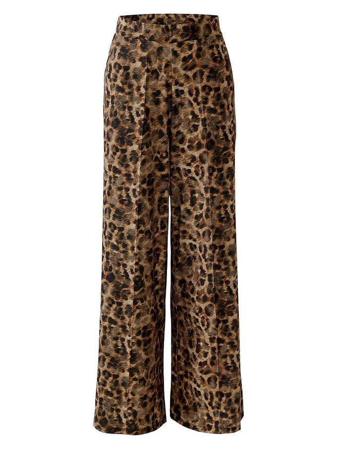 Wide Fit-jersey broek Van oui bruin
