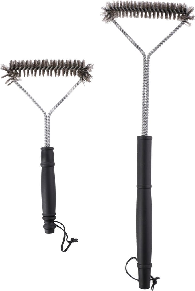 BBQ collection barbecue schoonmaakborstel set - 2 delig - rvs - barbecue/grill borstel