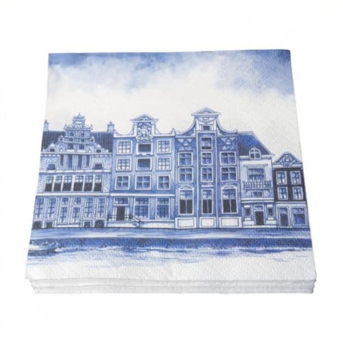 Servetten Grachtenpanden - 20 stuks - 17x17 cm