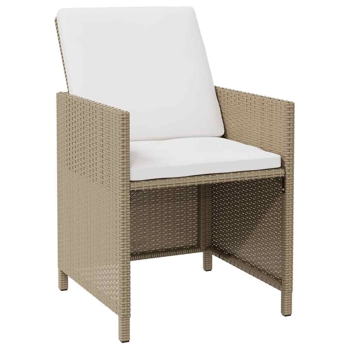 vidaXL - Tuinstoelen - 4 - st - met - kussens - poly - rattan - beige