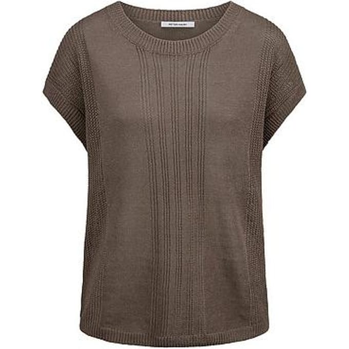 Tricottop 100% linnen Van Peter Hahn beige