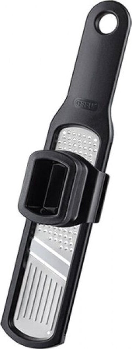 GEFU RAFINO Knoflookrasp en -Schaaf 23 cm – 2-in-1 – RVS – Inclusief Restenhouder