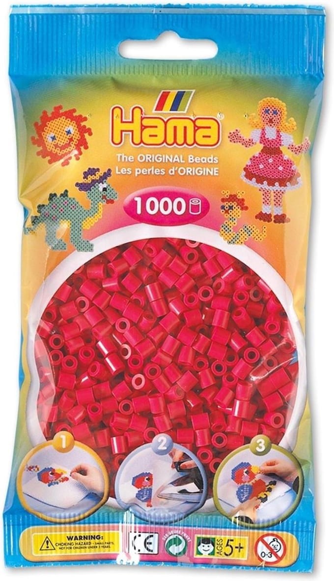 Hama - Strijkkralen - 1000 Stuks - Donkerroze