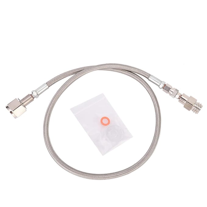 1m G1/2 Hogedrukslang CO2 naar Externe CGA320 Tank Directe Adapter (Zilver)
