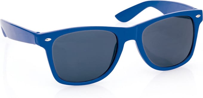 Hippe Party zonnebril - blauw - plastic - UV400 - verkleedbril - carnaval/verkleed