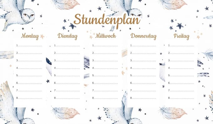 Wallvy Magneetbord - Plan Lekcji - 45x26cm - Sneeuwuil