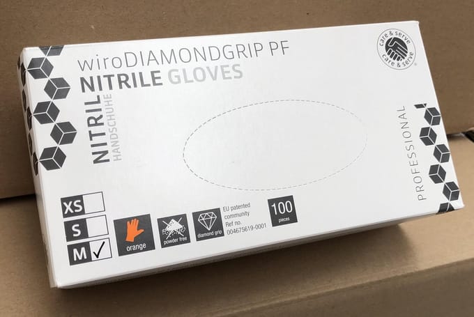 Wiro Diamond Grip Nitril handschoen maat L Doos van 100 stuks Poedervrij