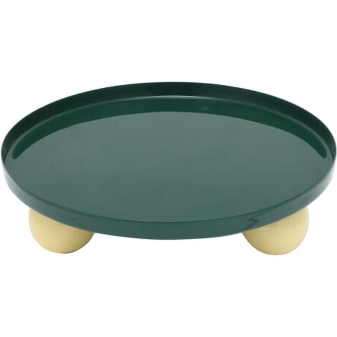 Present Time - Dienblad Double Funky Rond Large - Retro green & soft yellow