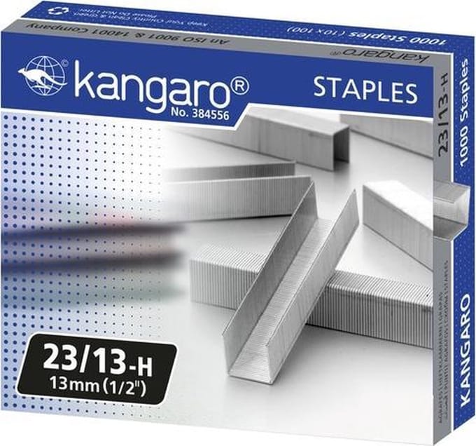 Kangaro nietjes 23/13 - 13mm - 100 vel - 1000 stuks