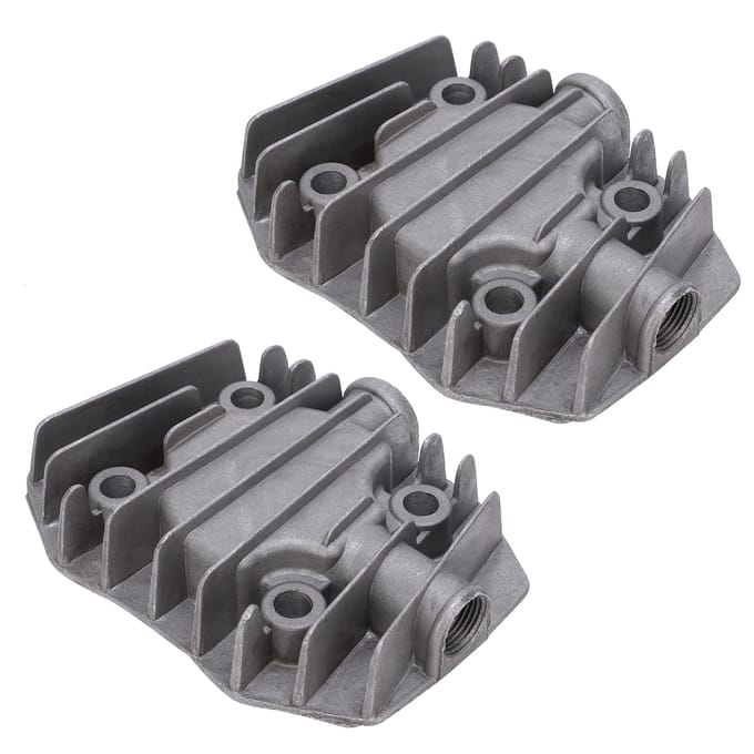2 stuks luchtcompressor cilinderkop klein 2.53P aluminium koelonderdelen 48 mm x 62 mm zwart