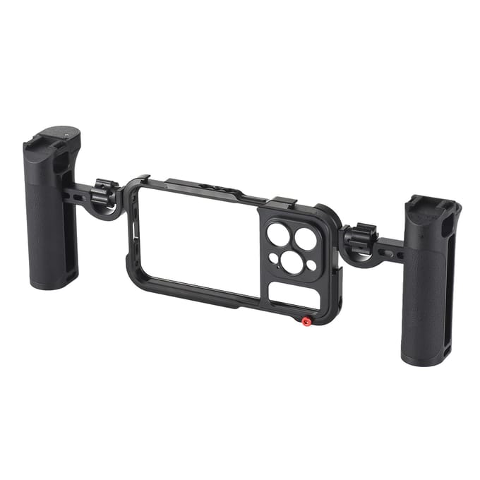 Cage de téléphone portable avec double poignée Rig vidéo pour téléphone portable Stabilisateur de smartphone portable Plusieurs For iPhone 15 Pro gray