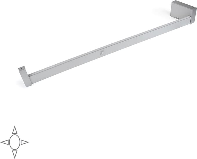 Emuca Garderobestang Castor met LED-licht, verstelbaar 558-708 mm, bewegingssensor, Aluminium, Mat geanodiseerd