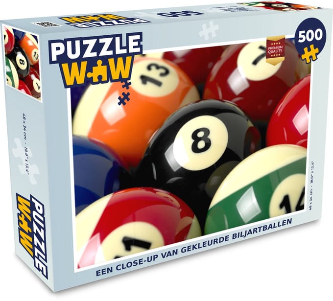 Puzzel Een close-up van gekleurde biljartballen - Legpuzzel - Puzzel 500 stukjes
