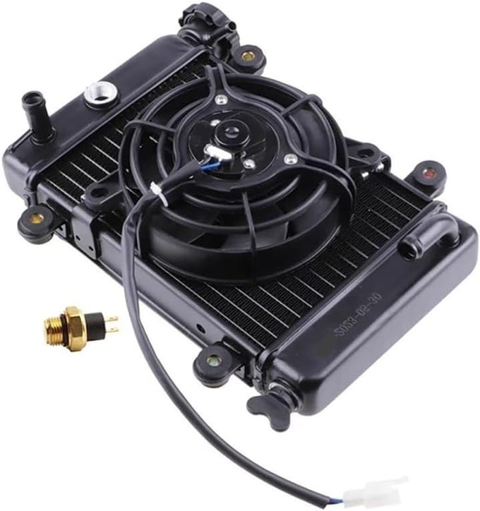 Motorfiets Radiator Ventilator - Koeler Onderdeel - Motor Koelen - Met Temperatuur Sensor - 5 Inch - Zwart