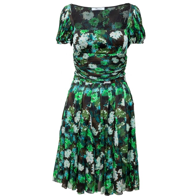 Blumarine Midi Groene Bloemenjurk - jaren 2010