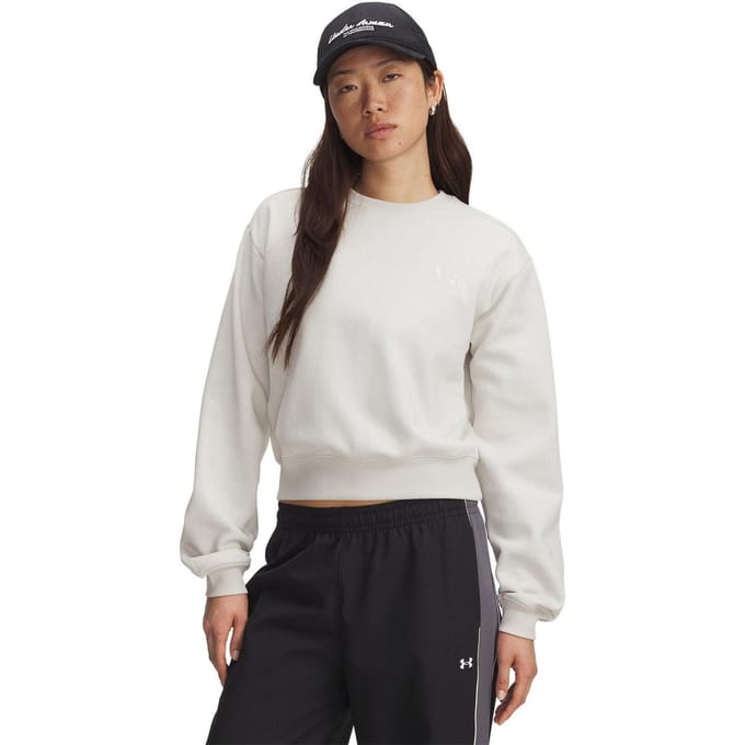 Under Armour Dames Vida Icon Fleece Crop Sweatshirt (Wit)