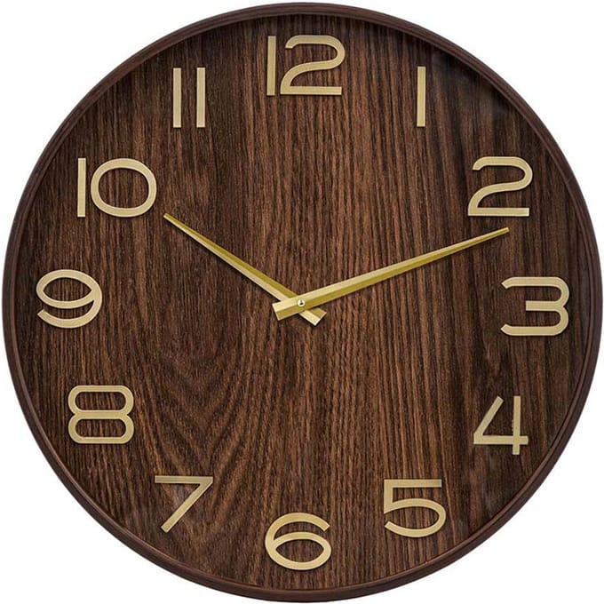Eazy Living Wandklok Ø 38 cm Garance Donker Hout