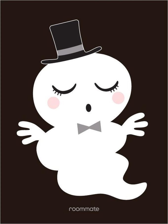 Roommate Poster Meneer Spook 30 X 40 Cm Zwart/wit