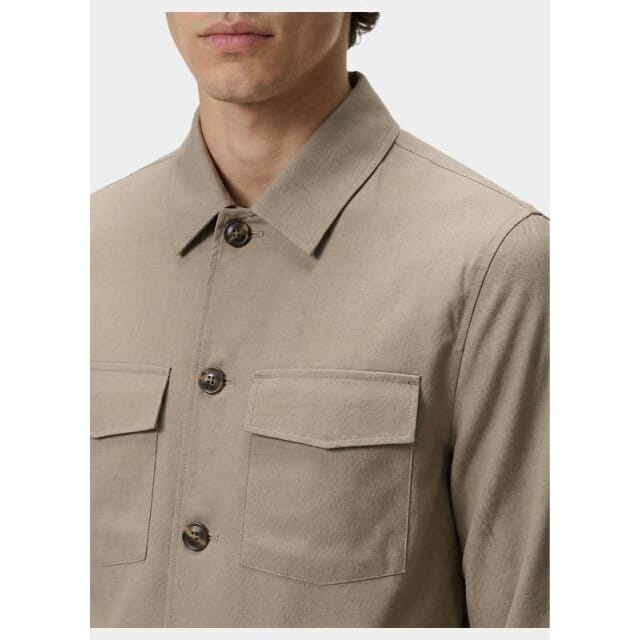 Beige overshirt Born With Appetite normale fit knopen