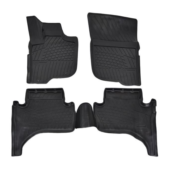 Vloermat van TPE-rubber - NORM Liners - Mitsubishi L-200 - Antislip - Bestendig - Gemakkelijk schoon te maken zwart