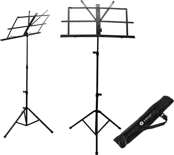 Bladmuziekstandaard Met Tas - Opvouwbaar  - Zwart