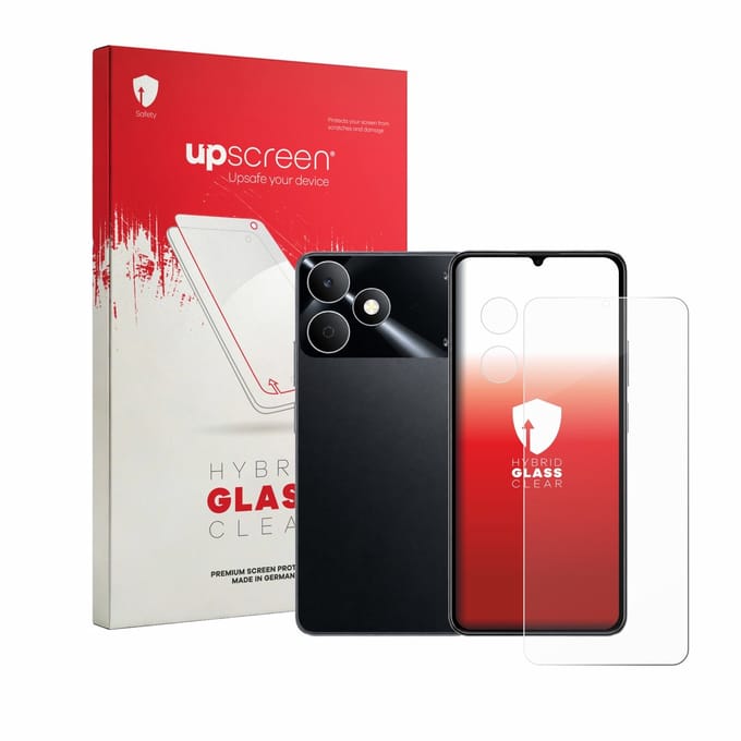 upscreen - Screenprotector voor realme Note 80 (Voor+Camera) - Folie Beschermfolie Beschermglas transparant