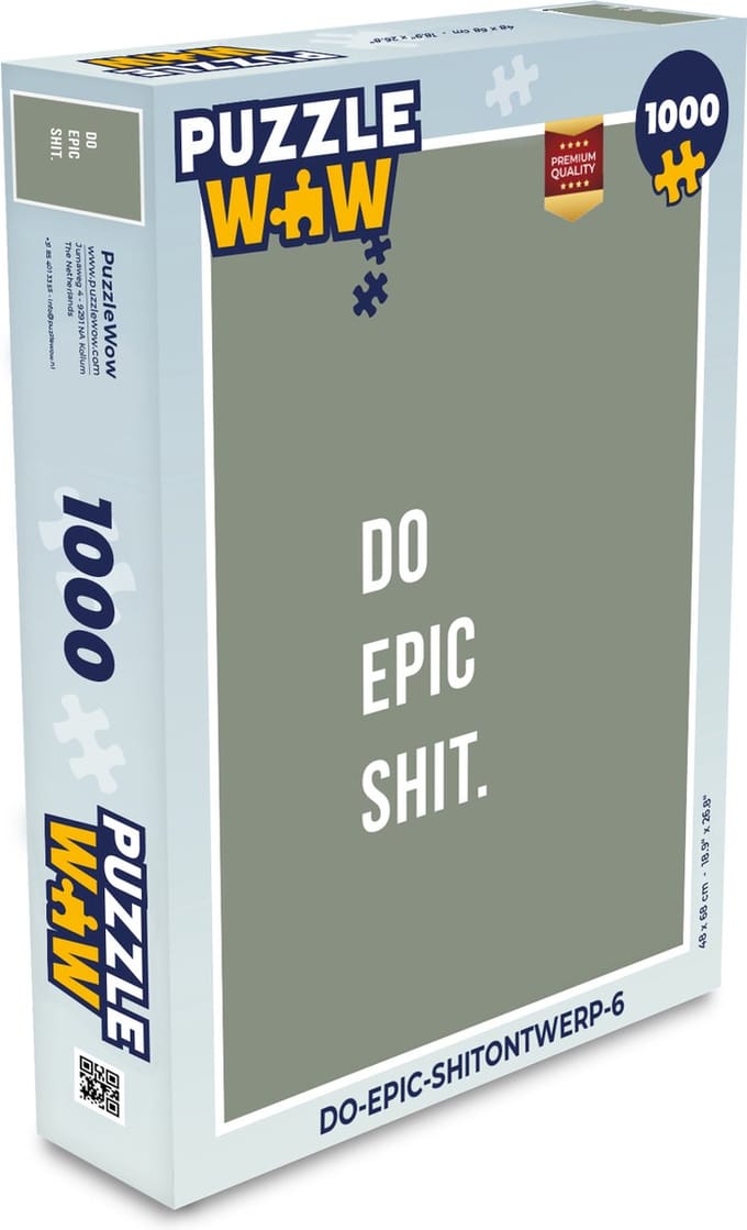 Puzzel Quotes - Do epic shit - Groen - Legpuzzel - Puzzel 1000 stukjes volwassenen