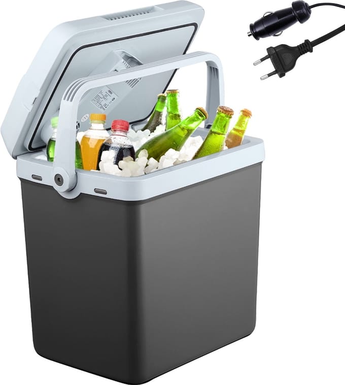 AREBOS Koelbox - Koelbox Elektrisch 12V 230 Volt - Koelbox Auto - 25L - Antraciet