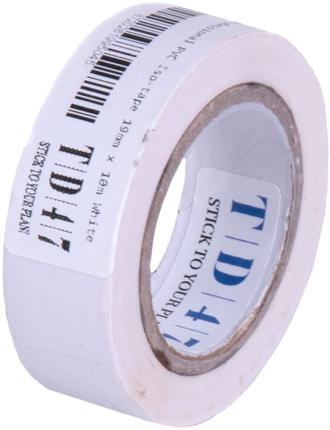 TD47 Professional PVC Isolatietape 19mm x 10m Wit