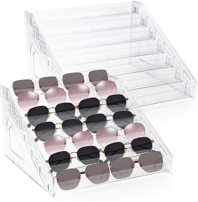 Acryl Organizer - Display Stand - Opbergen en Tonen - 7 Tiers - 2 stuks - Transparant