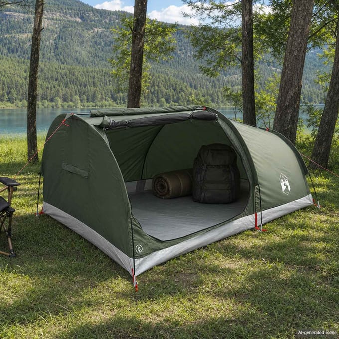 vidaXL - Hiking - Tent - Waterdicht - 2-persoons - Leger - Groen