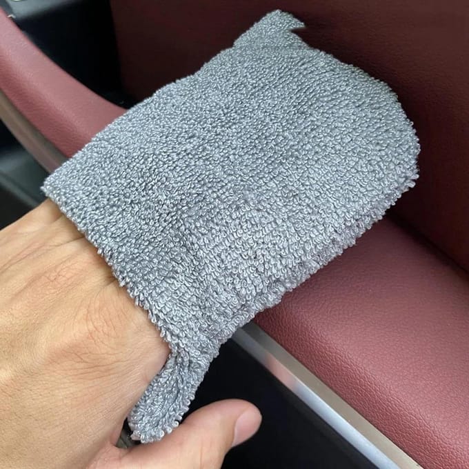 Microvezel Applicator Mitts - Polijst Spons - Auto Waxen - U-vormig Vingerontwerp - 5 Stuks - Grijs