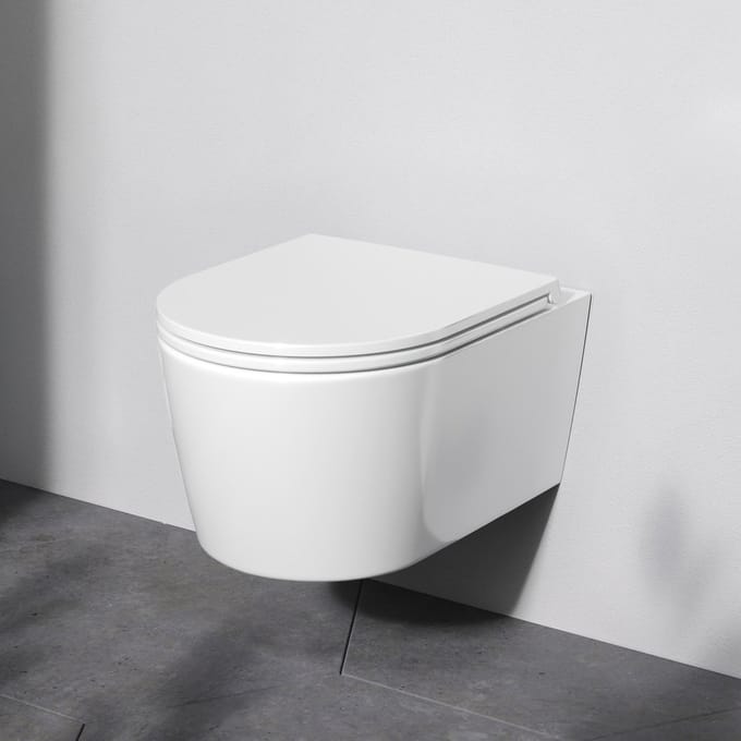 AM.PM Func - Hangtoilet - Softclose Toiletbril - Randloos diepspoel - Glans Wit - WC Pot
