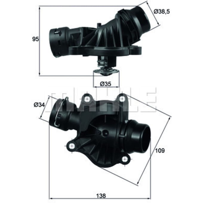 Thermostaat, koelvloeistof MAHLE TI 234 88